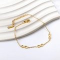 Bracciale vintage francese in acciaio inossidabile dorato con tre ciondoli infinito - Oro Triplo Infinito