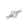 Macro di connettore a stella esagonale in argento con zirconi incastonati per gioielli DIY - Platino (VK222 Stella)