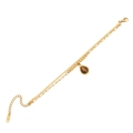 Gold stainless steel double-layer bracelet with brown tiger eye stone teardrop charm - Water Drop Pendant Style (4#)