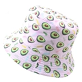 Bob réversible rose et violet avec un motif imprimé avocat vert élégant - 58cm / Avocat Rose