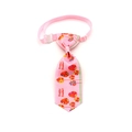 Pink pet Easter tie with colorful eggs and Happy Easter print on adjustable strap - Pink Easter Egg