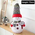 Übergroße 70cm Weihnachts-Schneemann-Plüschpuppe mit Strickmütze und Weihnachtsschild - Stil 2 Schneemann (70cm)