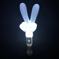 White LED peace sign glow stick toy with ergonomic handle and easy push-button switch - Heart Gesture Finger Wand White