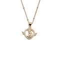 Golden angel wing heart necklace with sparkling crystals for Valentine's gift - Angel Wings Heart