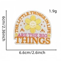 Macro shot of colorful embroidered patch showing precise 6x6.6cm dimensions on white background - Let Your Dreams Blossom (13#)