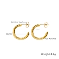 Detailed specs of 20mm twisted gold stainless steel hoop earrings with high polished finish - 20mm Twisted C-Shape (E194) / Gold