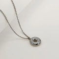 Minimalist silver bubble donut pendant necklace in high-polish stainless steel - Letter O / Silver