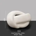 Porte-mouchoirs minimaliste en céramique blanche avec nœud, décoration salon 22x13cm - Boîte à Mouchoirs Nœud - Blanc Mat