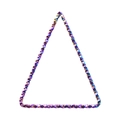 Rainbow geometric triangle stainless steel bangle with faceted cut texture - Triangle-S1515 / Colorful