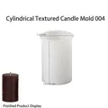 Cylindrical texture candle mold with white silicone and brown candle finished product - Snake Pattern Cylinder