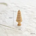 Mini wooden Christmas tree ornament with natural wood grain texture and 6.5cm height - Five-Layer Canopy With Base Style(6.5cm) / Natural Wood Color