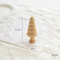 Mini wooden Christmas tree ornament with natural wood grain texture and 6.5cm height - Five-Layer Canopy With Base Style(6.5cm) / Natural Wood Color