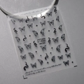 Stickers à ongles noirs et blancs avec motifs papillons et serpents, Miisha Nail MN-333 - Style Papillon Serpent Noir et Blanc (MN-333)