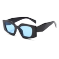 Fashionable kids cat eye sunglasses with black thick frame and light blue lenses - Matte Black Frame Blue Lens