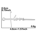 Silver stainless steel Love letter charm for DIY jewelry making with exact dimensions - LOVE / Silver