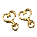 Chiusura a moschettone girevole dorata a forma di cuore per accessori fai-da-te e portachiavi - Cuore / 5 Pezzi / Oro