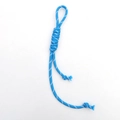 Adjustable blue woven nylon cord strap with white speckles and hand-knotted details - Lake Blue