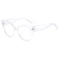 Cat-eye sunglasses with transparent frames and decorative gold rivets on the temples - Transparent Frame Clear Lens