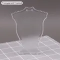 Frosted transparent acrylic bust stand for showcasing necklaces and jewelry pendants - Neck Bust Form / Frosted Transparent