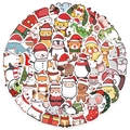 Set di 50 adesivi natalizi impermeabili con animali per decorazioni di regali festivi - 50 Pezzi Adesivi Animali di Natale