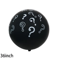 Palloncino rivelatore di genere in lattice nero da 36 pollici con punti interrogativi - Palloncino rivelazione del genere con punto interrogativo da 36 pollici