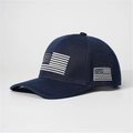 Dark blue baseball cap with American flag embroidery on a clean white background - M (56-58cm) / Navy Blue