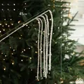 White beaded branch spray for Christmas tree and floral arrangement decoration - 45CM White Wheat Ear Pick