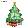 Green Christmas tree foil balloon with Merry Christmas text and gift box base 80x55cm - Shaped Green Christmas Tree / 80x55cm