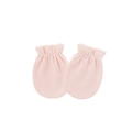 Soft light pink newborn cotton anti-scratch mittens with elastic cuffs for babies - Light Pink (Elastic Anti-Scratch Mittens)