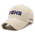Beige baseball cap with 3D FBXS embroidery and side brand logo detail in khaki - Medium Beige