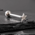 Surgical steel barbell piercing with a 0.56cm star head and silver ball back finish - Star Style (S251)