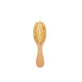Portable wooden air cushion hair brush with natural finish and yellow bristles - Beech Wood Air Cushion Comb