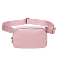 Waterproof pink nylon fanny pack with adjustable strap and buckle for running and sports - Pink