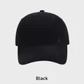 Casquette de baseball en coton noir avec détails usés vintage sur la visière et la calotte - Ajustable (56-60cm) / Noir