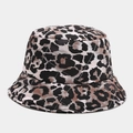 Sombrero de pescador con estampado de leopardo y diseño acolchado de rombos para mujer y hombre - Talla única(56-58cm) / Leopardo Marrón Negro y Blanco (4#)