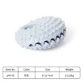 Blue rubber treat dispenser ball for dogs with cleaning nubs and 11cm oval shape - Shell Style / Gray