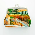 Vintage Van Gogh landscape oil painting coin purse with silver metal kiss lock - Style 9-Oil Painting Landscape