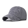 Berretto da baseball grigio invecchiato con ricamo Kindness e dettagli vintage usurati - Regolabile / Grigio