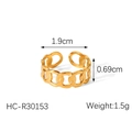 Specifiche dettagliate delle dimensioni per l'anello a catena cubana oro da 1,9 cm - Stile a Catena Cubana Dorata (HC-R30153)