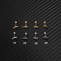 Lightning and geometric stainless steel stud earrings set in silver and gold tones - 1# Lightning / Silver
