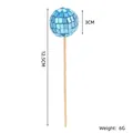 Blue 3cm disco ball mirror cake topper on 12.5cm wooden stick for party decor - 3cm with Wooden Stick / Lake Blue