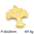 Pendentif Arbre de Vie doré en forme de cœur, accessoire bijoux acier 30x25mm - Style Arbre de Coeur Doré (KLJ4271-Z)