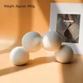 White minimalist ceramic stacked spheres vase for Nordic home decor, 28cm x 14cm size - Matte Bubble Ornament B-1521