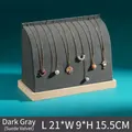 Dark gray suede necklace stand with curved wood base, 21x9x15.5cm display stand - Suede Velvet/Solid Wood / Dark Gray (Suede Velvet)