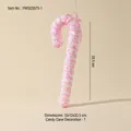 Colorful Christmas candy cane ornament with pink ribbon and sprinkles for holiday decor - #1 Large Pink Candy Cane