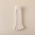 Soft beige coral fleece five-finger socks for women in cozy plush warm material - One Size / Off White