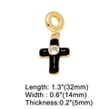 Detail of cross pendant showing dimensions 32mm by 14mm with black enamel finish - Cross Pendant / Black