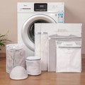 6-piece set of white fine mesh laundry bags for delicate underwear and clothes - Grey White Coarse Mesh 7-Piece Set (S+M+L+XL+Cylindrical+Bra+Shell Bag)