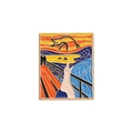 Creative oil painting style brooch featuring a cartoon scream parody in enamel finish - The Scream Duck Pin