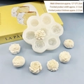 Stampo in silicone a 7 fori per candele succulente e resina con misure dettagliate - 8193-Forma di Fiore